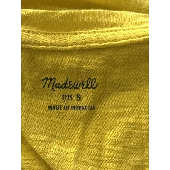 Madewell Womens Blouse Top Size Small Sleeveless V Neckline Yellow Pocket Knit - Picture 6 of 9